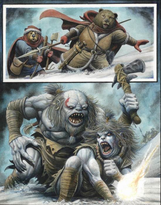 Odin and his brother encounter Frost Giants