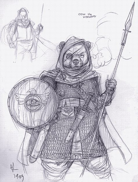 ODIN THE WANDERER preliminary sketch