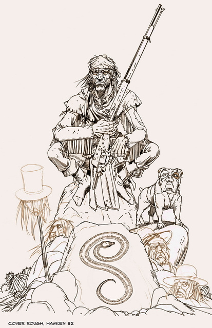 Preliminary rough, HAWKEN 2 Cover