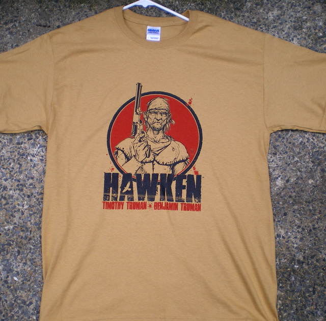 SALE! XL HAWKEN T-SHIRTS - BUCKSKIN GOLD